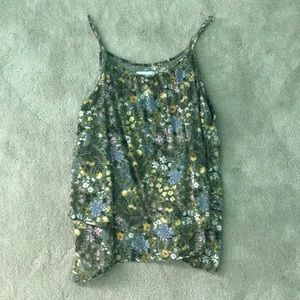 Floral Green Top Size Girls 14